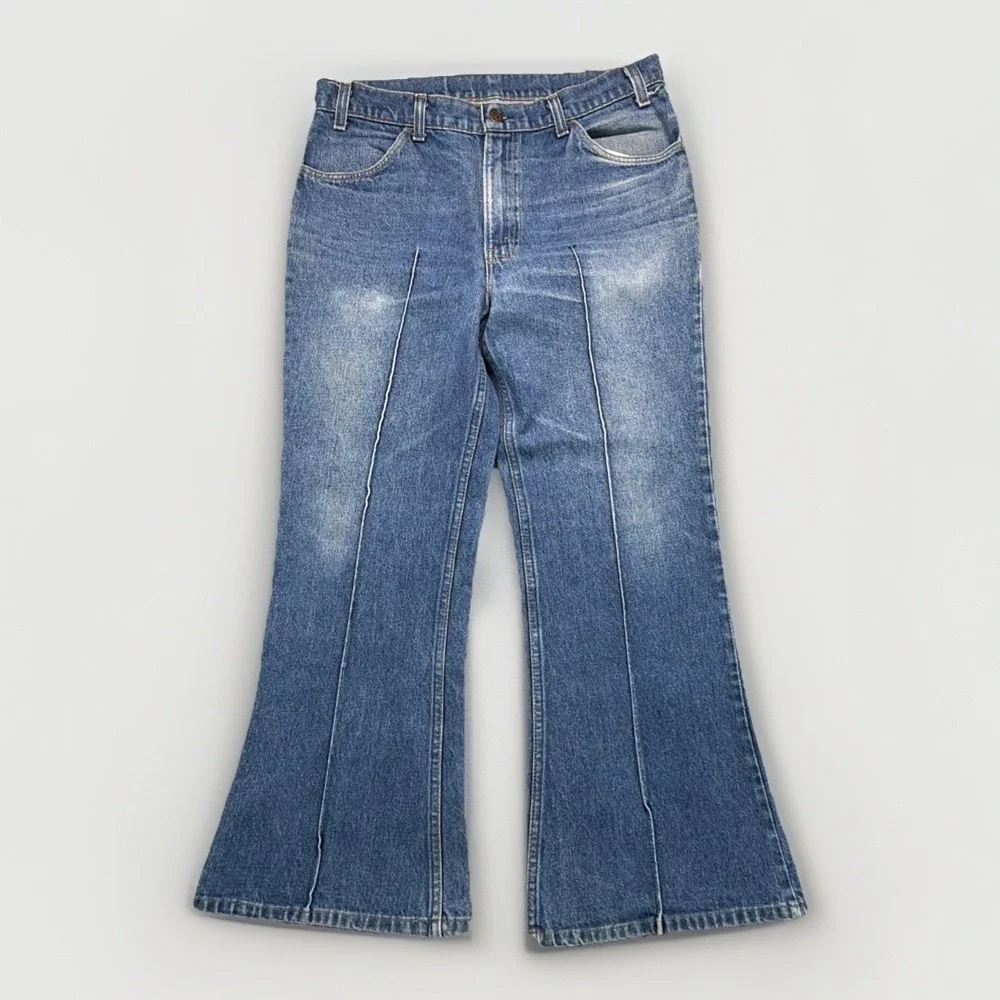 Vintage 80's Levi's 684 Orange Tab Bell Faded Denim‎ Jeans 36x33 (Fits 33x28)